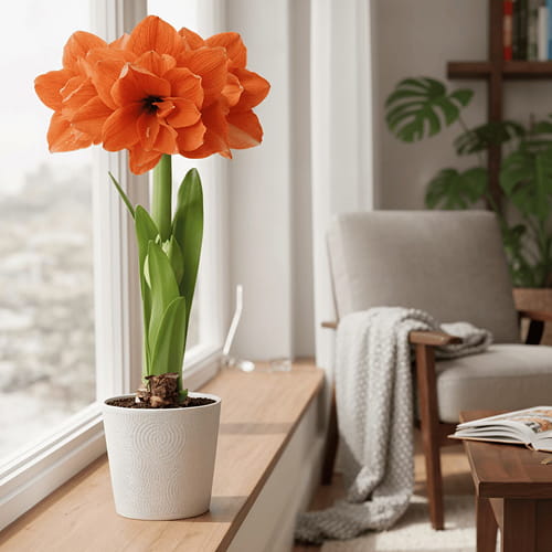 Amaryllis (Hippeastrum) Orange Double - for Sale Amaryllis (Hippeastrum) Orange Double