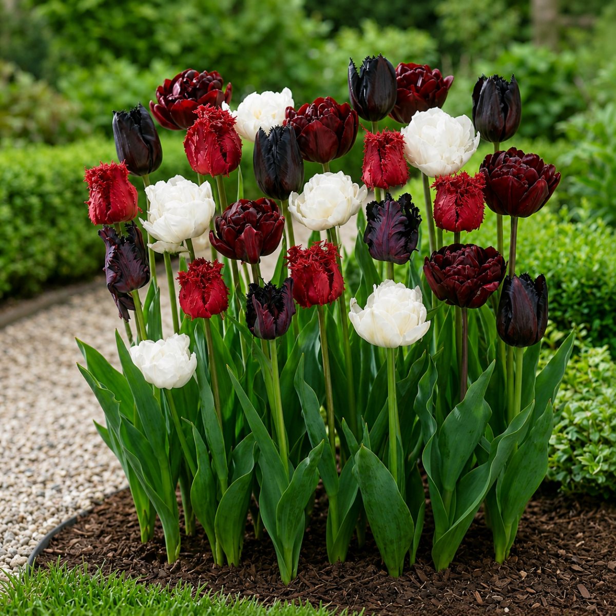 Tulipans Burgundy and White Collection - for Sale Tulipans Burgundy and White Collection
