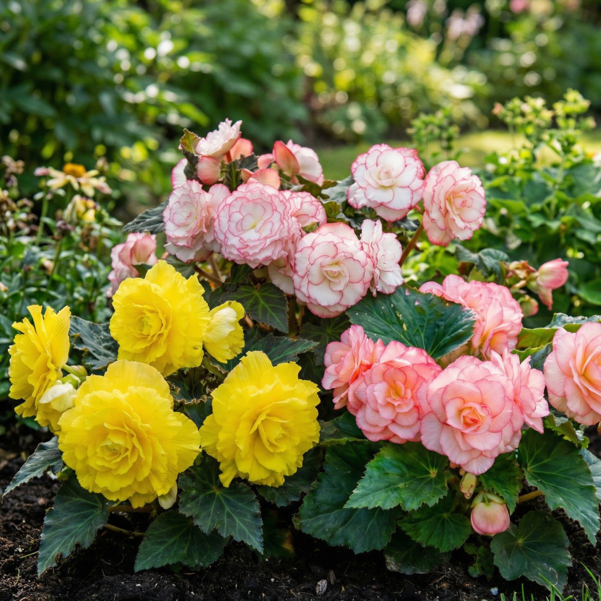 Begonia Double Pastel Tone Collection (3 tubers) - for Sale Begonia Double Pastel Tone Collection (3 tubers)