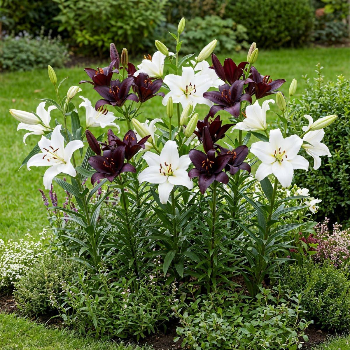 Lily (Lilium) Bulbs Collection (Black+White) - for Sale Lily (Lilium) Bulbs Collection (Black+White)