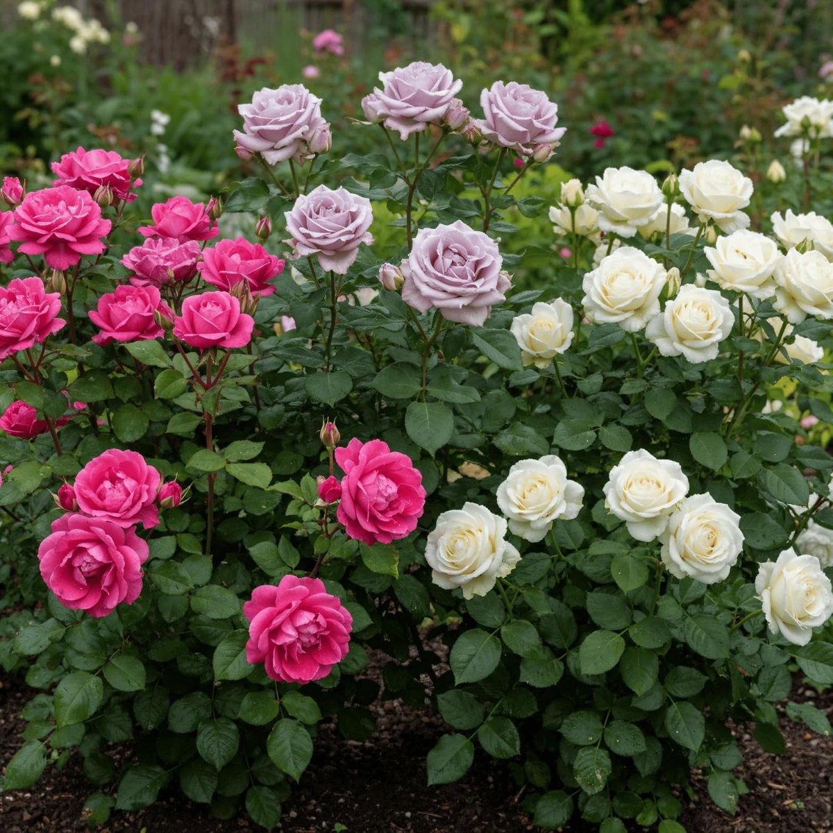 Rose Collection (White+Pink+Purple) (3 plants) - for Sale Rose Collection (White+Pink+Purple) (3 plants)