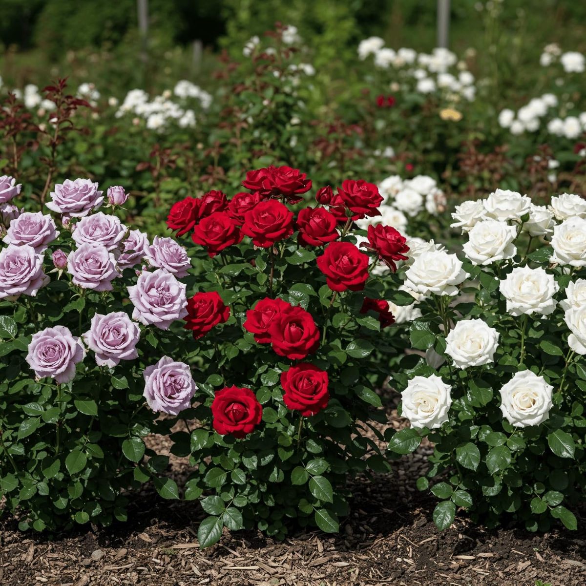Rose Collection (White+Red+Purple) (3 plants) - for Sale Rose Collection (White+Red+Purple) (3 plants)