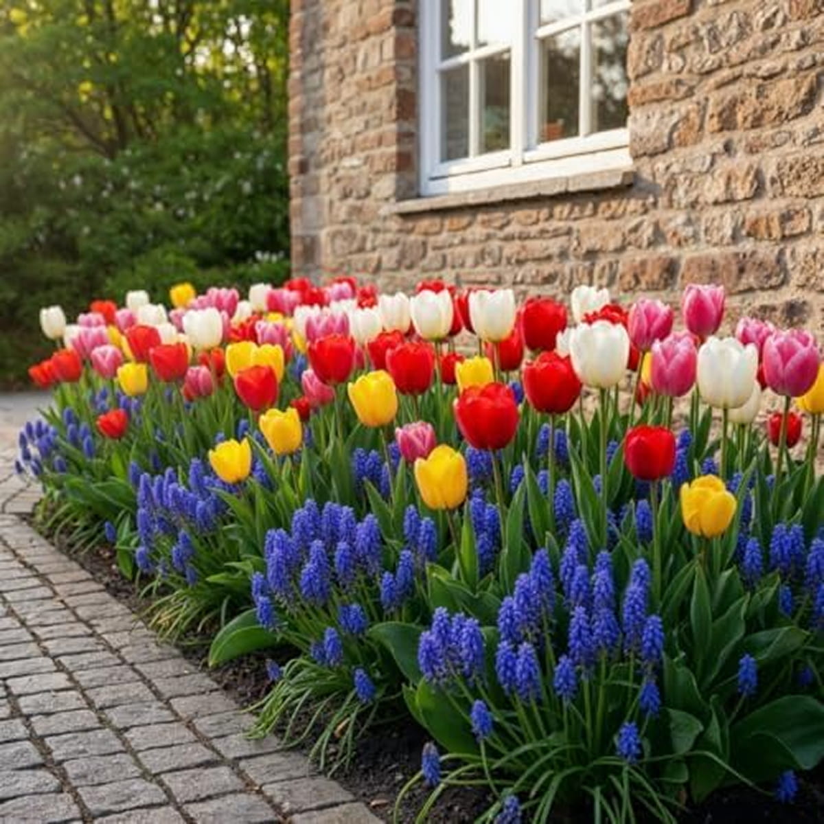 Spring Flower Bulbs Tulips and Muscari Collection - for Sale Spring Flower Bulbs Tulips and Muscari Collection