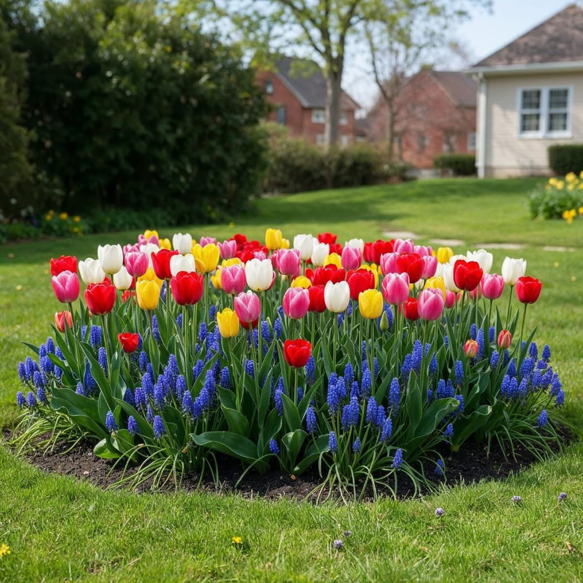 Spring Flower Bulbs Tulips and Muscari Collection - for Sale Spring Flower Bulbs Tulips and Muscari Collection