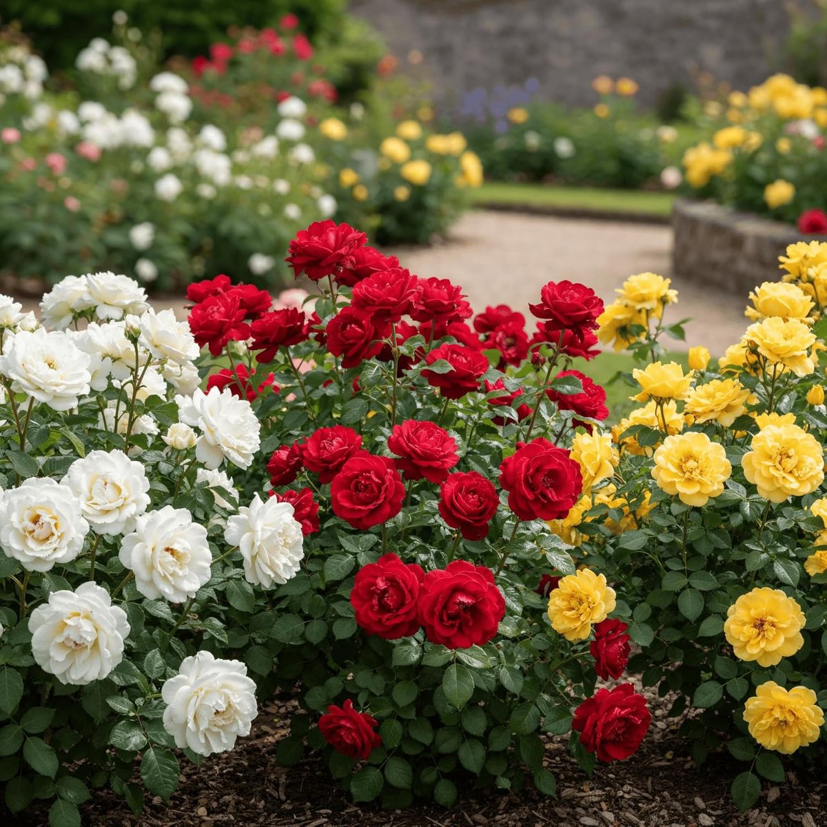Rose Collection (White+Red+Yellow) (3 plants) - for Sale Rose Collection (White+Red+Yellow) (3 plants)